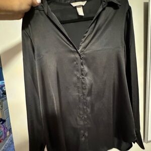 SILK H&M long sleeve blouse size M